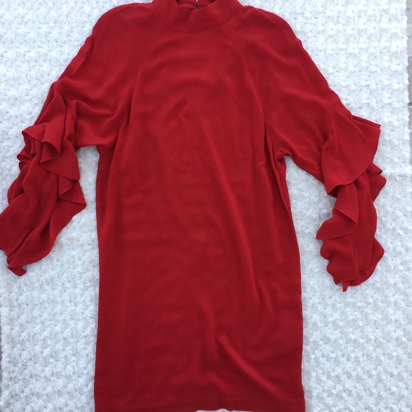 H&M Ruffle Sleeve red Dress - Picture 4 of 8